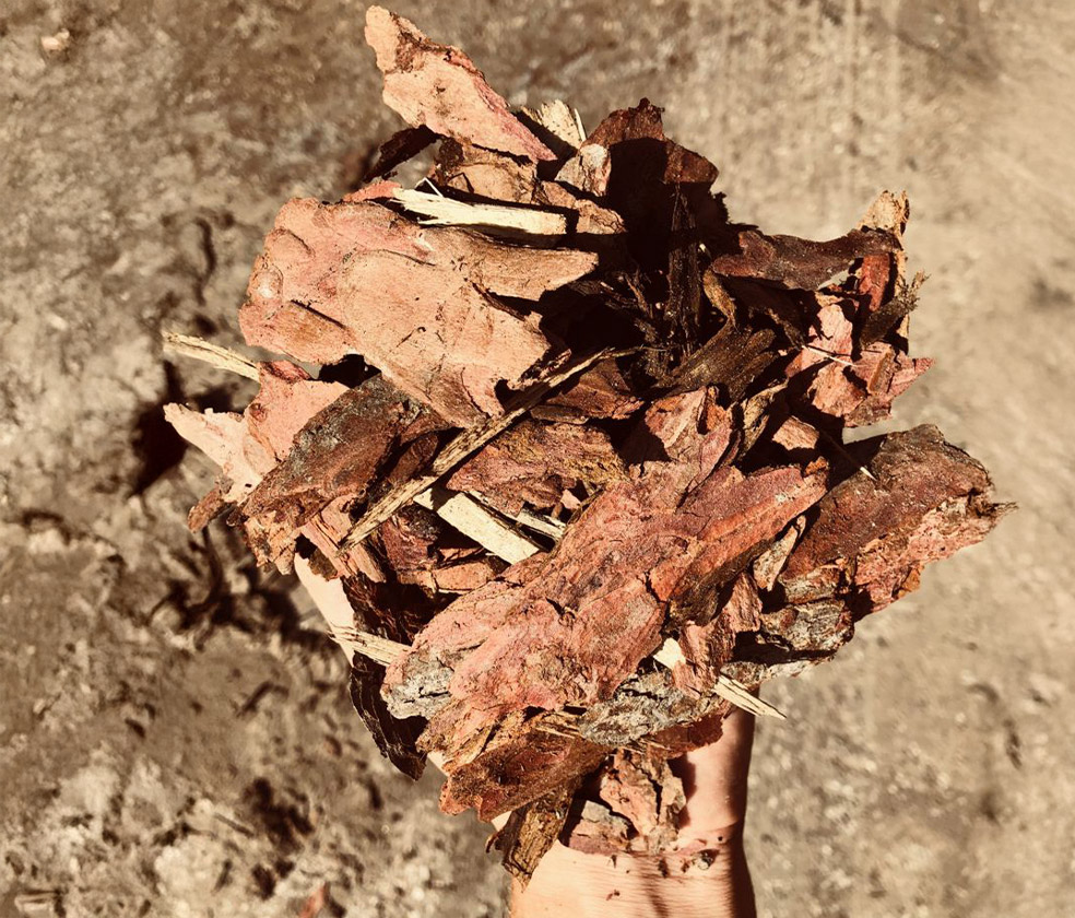 Handvoll Rindenmulch Handvoll Rindenmulch